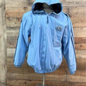 Men’s Size Medium OLCP Carolina Blue UNC Tarheels Hooded Poly-Vinyl Jacket Coat